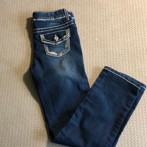 Girls skinny boot dark wash jeans
